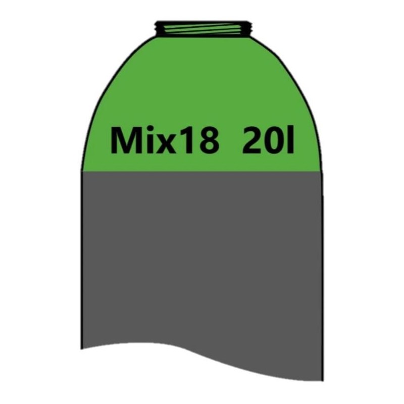 Náplň Mix 20 litrů - 200 bar (typ 18% CO2)