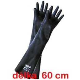 Rukavice gumové technické Vulkan RT 600/1,5 mm dlouhé - černé