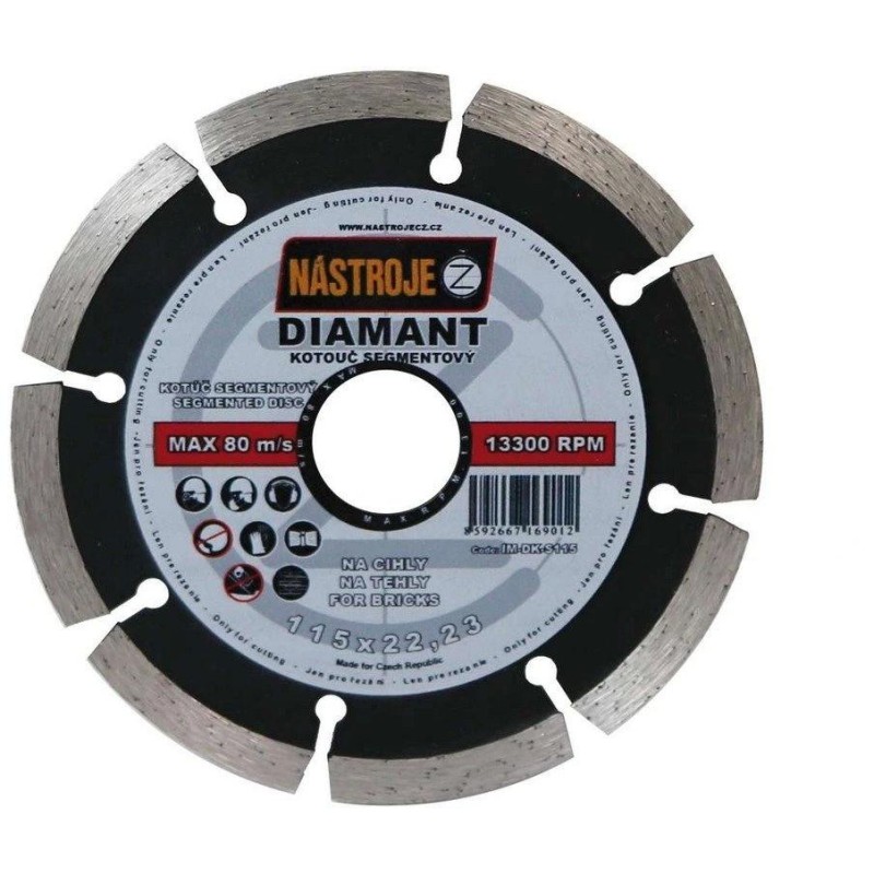 Kotouč diamantový 115x2,0x22 mm na cihly