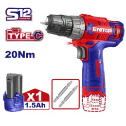 EMTOP aku vrtací šroubovák...