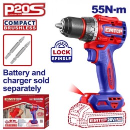EMTOP aku vrtací šroubovák 20V 55Nm