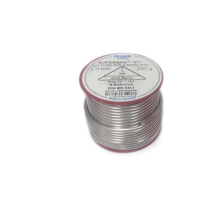 Cín Sn97Cu3 2,0mm - měď 100gr na cívce